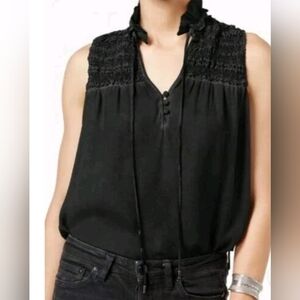 Free People Black Sleeveless Blouse